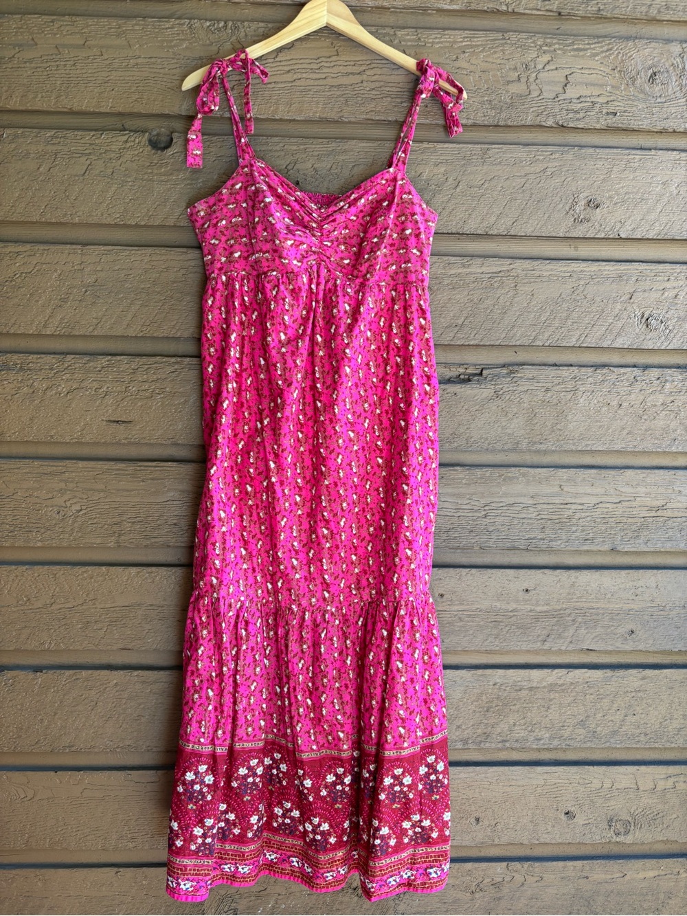 C&C California Pink Floral Tie-Shoulder Maxi Dress